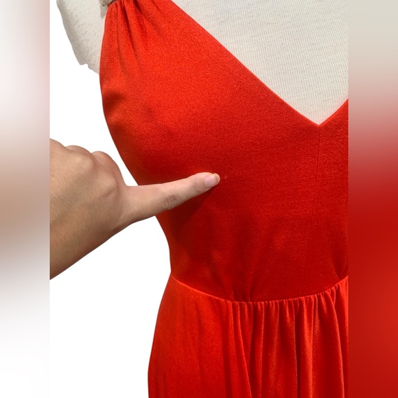 Vntg 70’s era orange dress with beaded details and strappy back - Picture 8 of 10